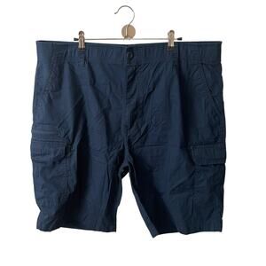 WearFirst Mens 42 Cargo Shorts Dark Blue Pockets Casual Cotton Stretch Basic